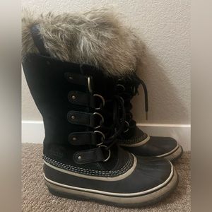 Sorel Joan of Arc Black Waterproof Winter Snow Boots NL2429-010 Womens 8